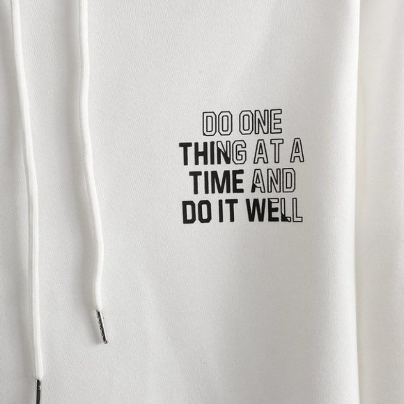 White Mens Hooded Sweater - Picture 7 of 7